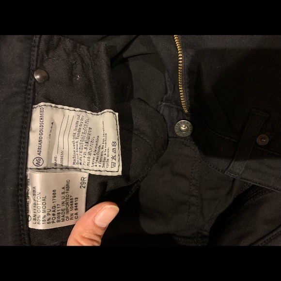 Ag Adriano Goldshmied Jeans Size 29 Soft Black Low Rise - Picture 4 of 4